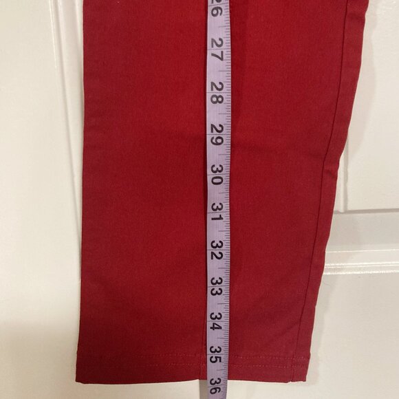 CLEO PETITES Brick red tappered straight leg pants w/ zipper pockets ~ XS SMALL - Picture 5 of 11